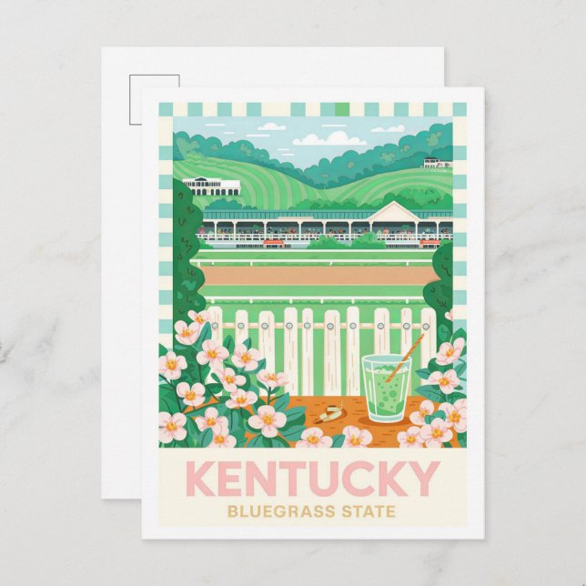 Cartão Postal Kentucky Bluegrass State USA Summer Viagem (Frente/Verso)