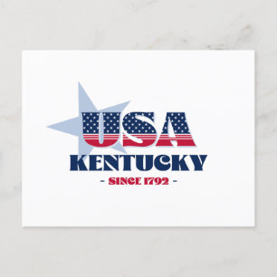 Cartão Postal Kentucky em Red, White e Blue Postcard