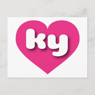 Cartão Postal Kentucky Hot Pink Heart - Amor
