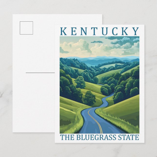 Cartão Postal Kentucky the Bluegrass State USA Viagem Place (Frente/Verso)