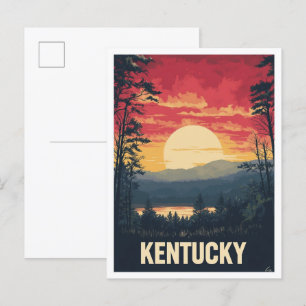 Cartão Postal Kentucky USA Art Vintage Illustration Viagem