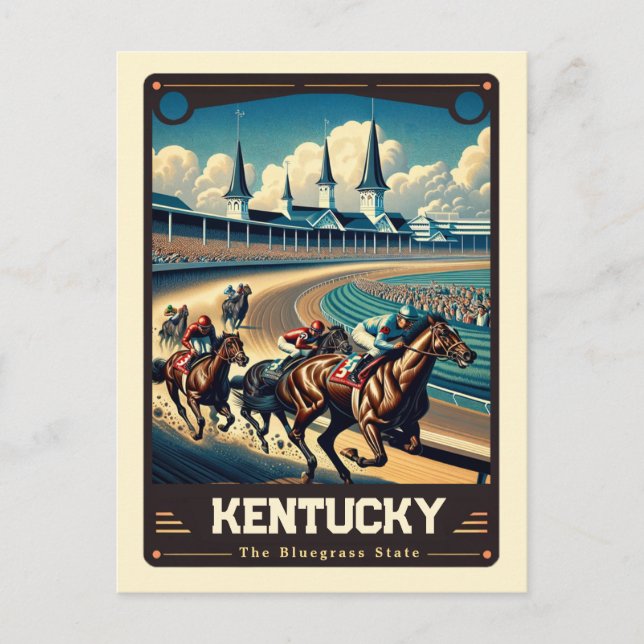Cartão Postal Kentucky | Vintage espirituosa patriótica (Frente)