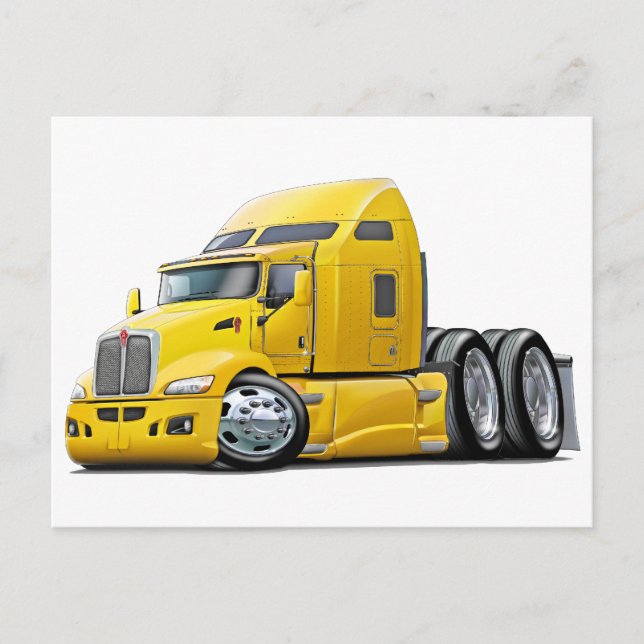 Cartão Postal Kenworth 660 Caminhão Amarelo (Frente)