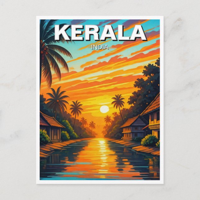 Cartão Postal Kerala India Sunset (Frente)