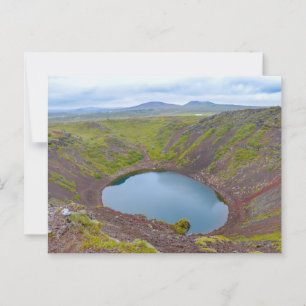 Cartão Postal Kerid Crater Lake, Ouro Circle, Islândia