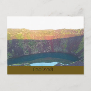 Cartão Postal Kerið vulcanic crater lake, Grímsnes, Islândia