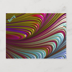Cartão Postal KERRY ~ Padrão de Design Fractal 3D ~ Doce Tratame