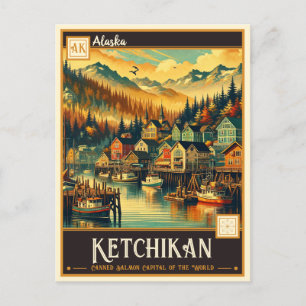 Cartão Postal Ketchikan, Alasca   Vintage
