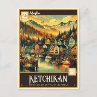 Cartão Postal Ketchikan, Alasca | Vintage