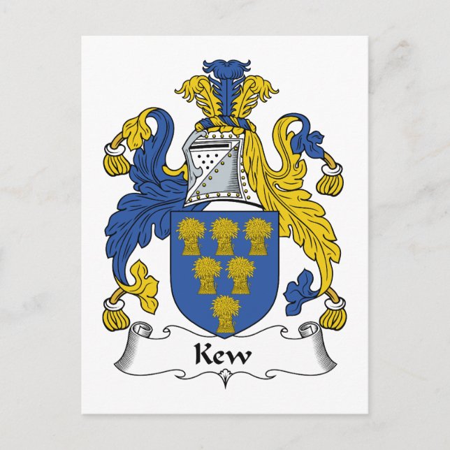Cartão Postal Kew Family Crest (Frente)