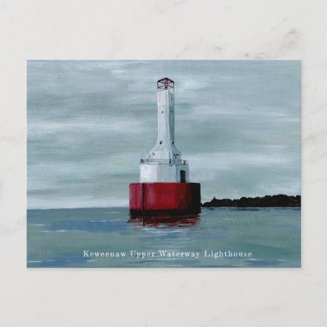 Cartão Postal Keweenaw Waterway Upper Michigan UP Light (Frente)