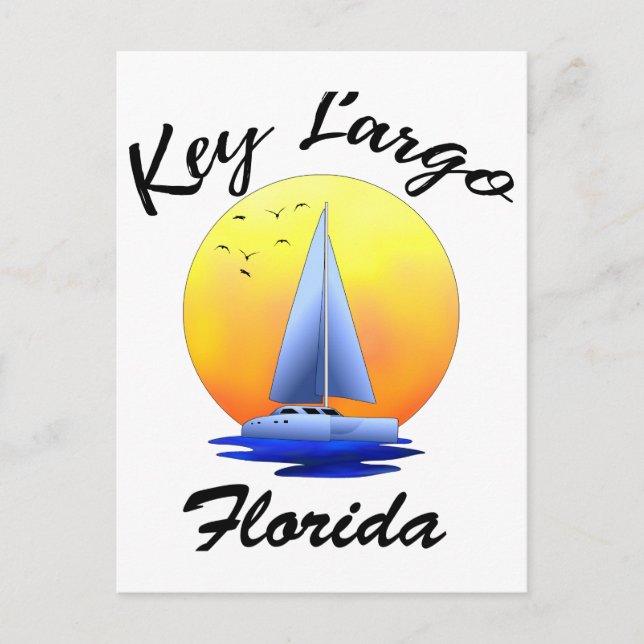Cartão Postal Key Largo Florida Keys Navegando (Frente)