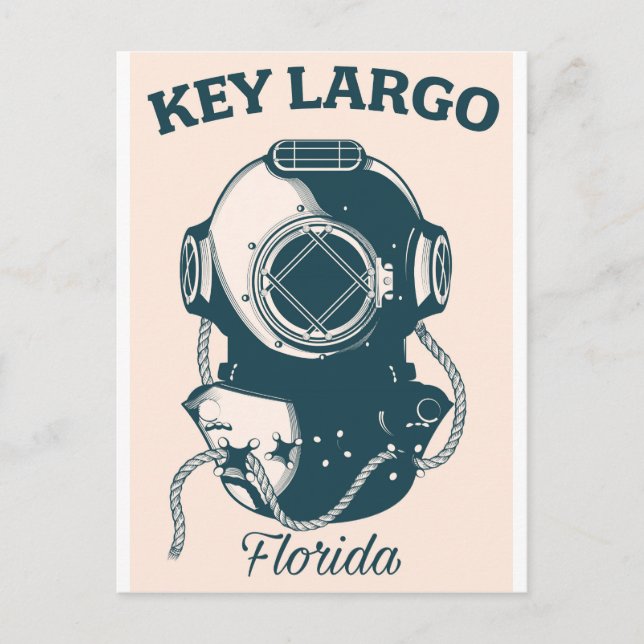Cartão Postal Key Largo Florida poster de viagens Náutico de Div (Frente)