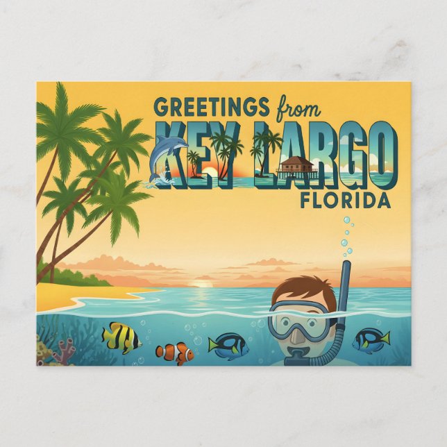 Cartão Postal Key Largo Florida – Tropical Vacation (Frente)