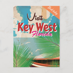 Cartão Postal Key West, Flórida Cartaz de Viagem Vintage