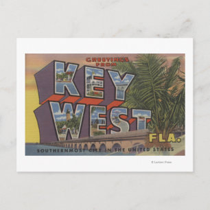 Cartão Postal Key West, Flórida - Cenas com Letras Grandes