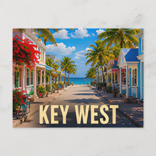 Cartão Postal Key West Flórida Rua Tropical Viagem Lembrança