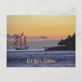 Cartão Postal Key West Flórida Velero Depois do Pôr do Sol