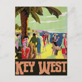 Cartão Postal Key West Florida Viagem Vintage Trabalho de arte