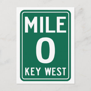 Cartão Postal Key West Milha 0, Flórida EUA