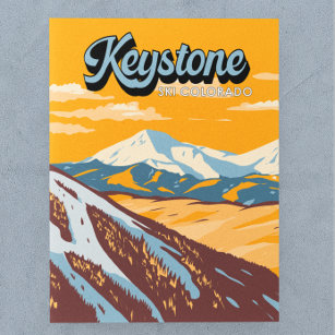 Cartão Postal Keystone Colorado Winter Ski Area Vintage
