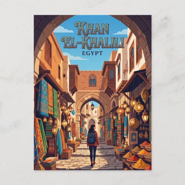 Cartão Postal Khan el-Khalili Egito (Frente)