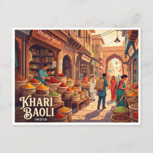 Cartão Postal Khari Baoli Delhi Índia