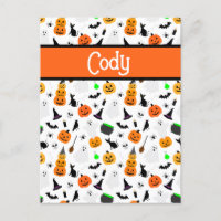 Kid Halloween Ghost Pumpkin Black Cat Personalize
