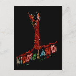 Cartão Postal Kiddieland Melrose Pk. Placa Postada de Sinal Neon