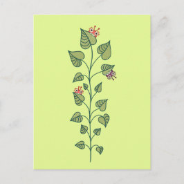 Cartão Postal Kids de plantas verdes e Primavera