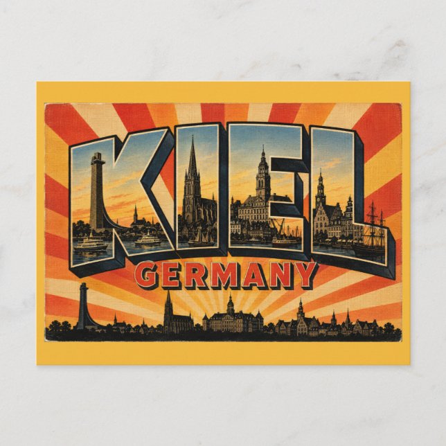 Cartão Postal Kiel Alemanha Memorial Laboe (Frente)