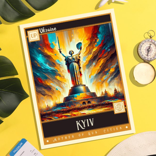 Cartão Postal Kiev, Ucrânia | Vintage Painting (Criador carregado)