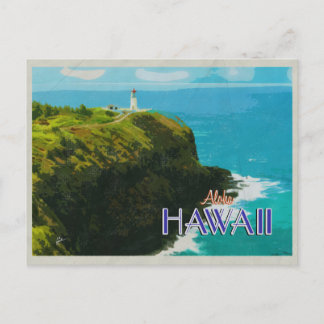 Cartão Postal Kilauea Lighthouse Viagens vintage do Havaí