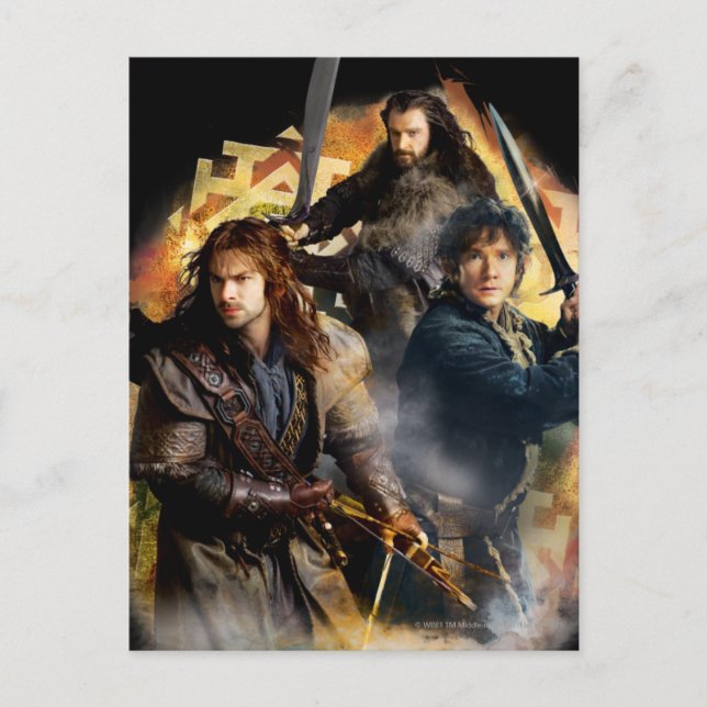 Cartão Postal Kili, BILBO BAGGINS™ E THORIN OAKENSHIELD™ Art (Frente)