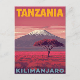 Cartão Postal Kilimanjaro Tanzânia Viagem Retro