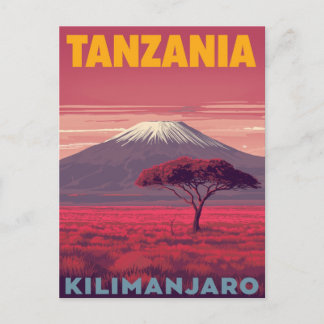 Cartão Postal Kilimanjaro Tanzânia Viagem Retro