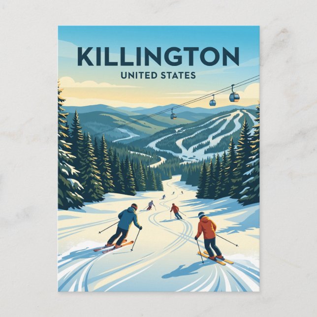 Cartão Postal Killington Ski Resort Vermont (Frente)