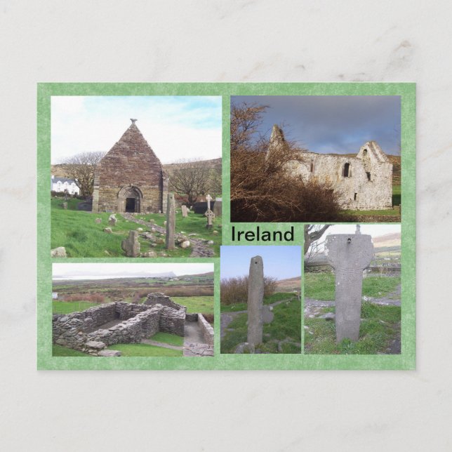 Cartão Postal Kilmalkedar Medieval Site, Kerry, Irlanda (Frente)