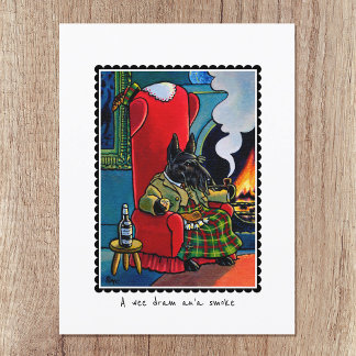 Cartão Postal Kilt Vestindo Cachorro Terrier Escocês Personaliza