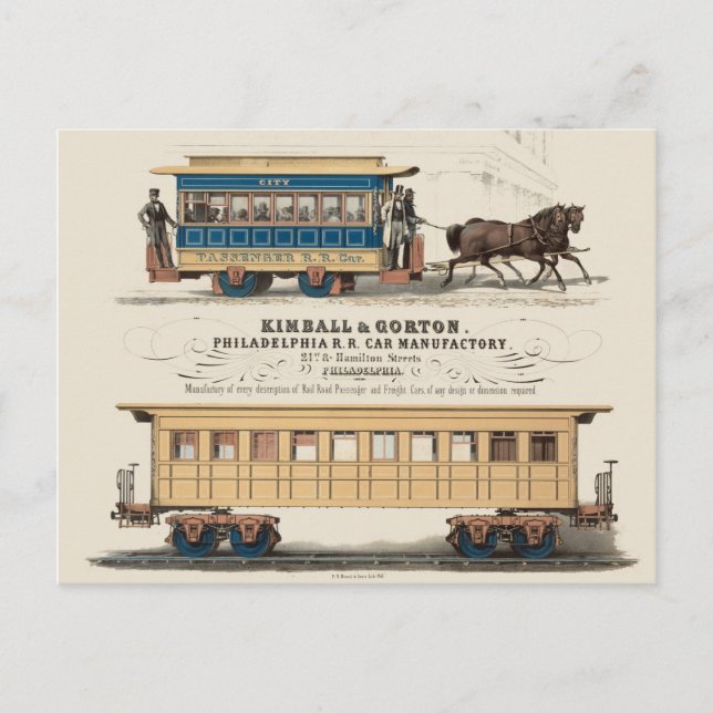 Cartão Postal Kimball & Gorton Philadelphia R.R. Fabricante De A (Frente)