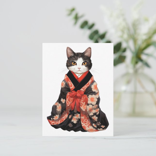 Cartão Postal Kimono Cat (Em pé/Frente)