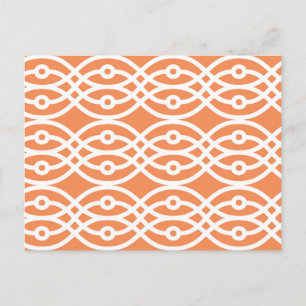 Cartão Postal Kimono impressão, cor de laranja e branco