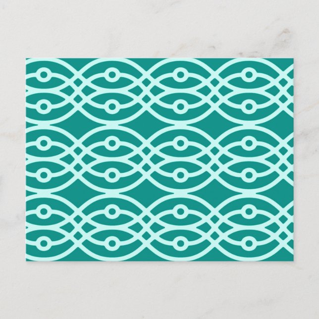 Cartão Postal Kimono impressão, turquesa e aqua (Frente)