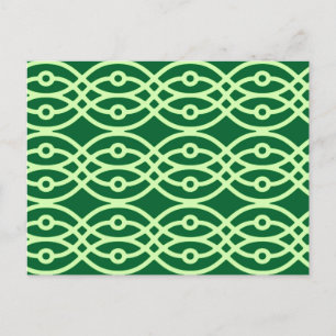 Cartão Postal Kimono impressão, verde escuro e claro
