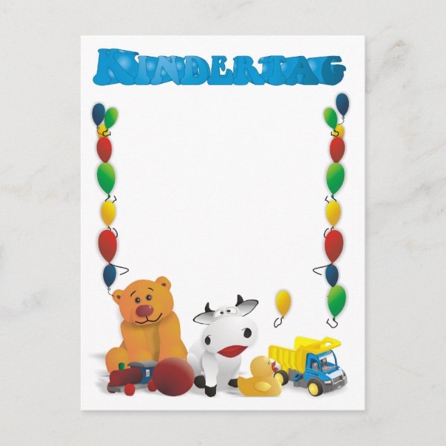 Cartão Postal Kindertagsgrüße (Frente)