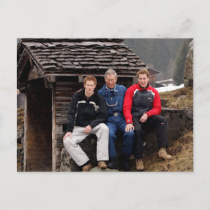 Cartão Postal King Charles III Princes William & Harry 2005