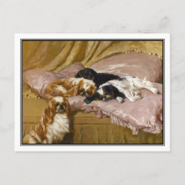 Cartão Postal King Charles Spaniels por Arthur Wardle