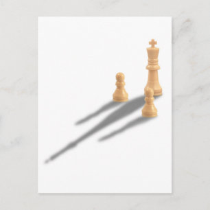 Cartão Postal King e dois Pawns