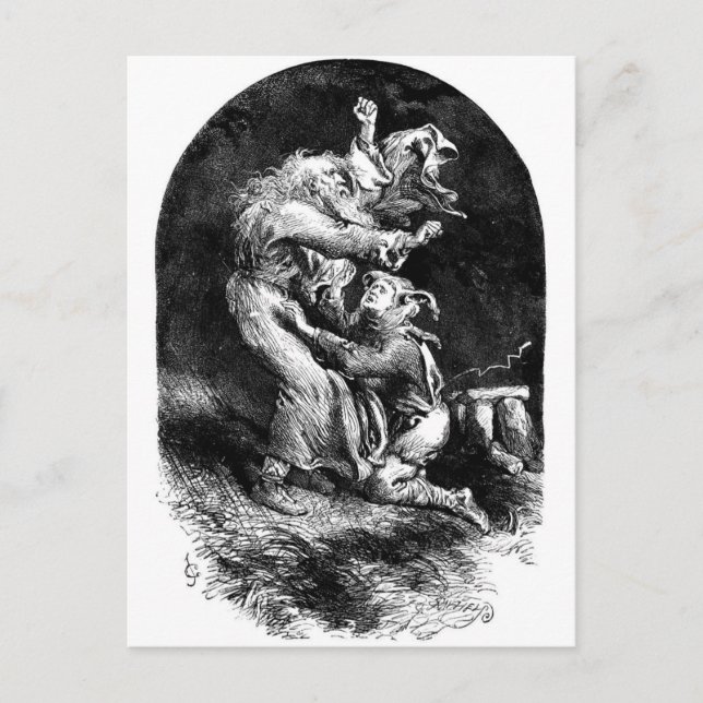 Cartão Postal King Lear e Fool numa Tempestade (Frente)