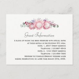 Cartão Postal King Protea Botanical Weding Guest Information